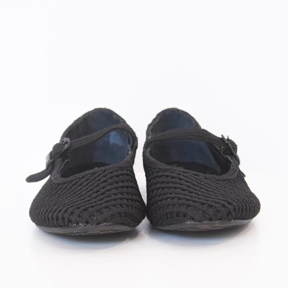 Birdies Black Mary Jane Flats -Hummingbird- Braided Mesh Shoes Size 10M - Picture 3 of 13
